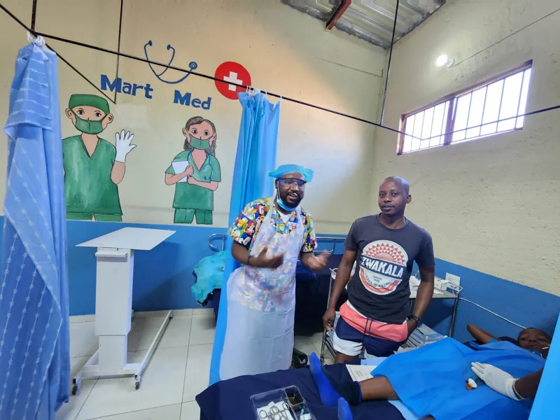 Patients and staff in the clinic