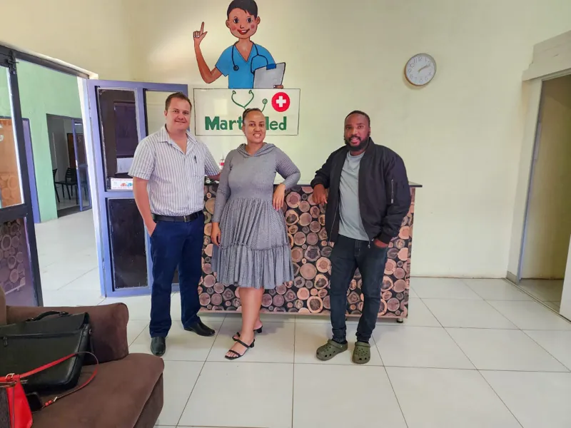 Visitors meeting the Mart Med team