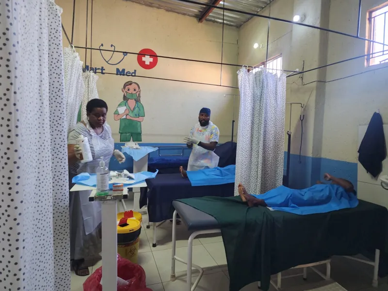 Treatment beds in the clinic ward