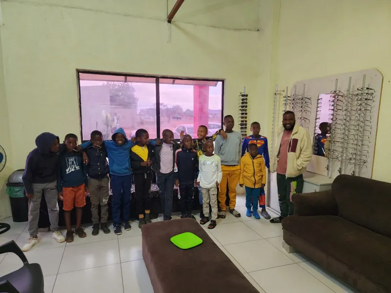 Mart Med staff with a group of patients