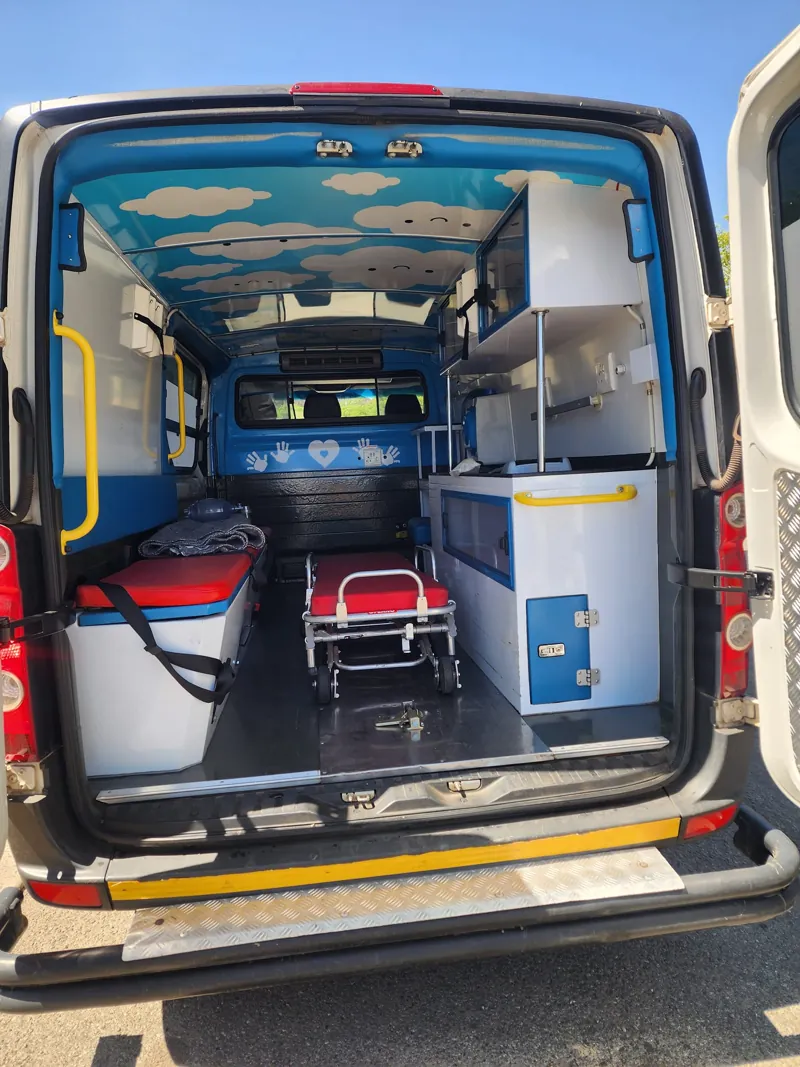 Inside the mobile clinic van